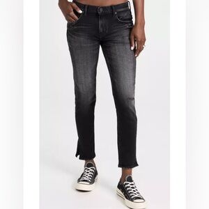 NWT! Moussy Vintage Redlands Mid Rise Skinny Black Lightly Distressed Jeans, 25